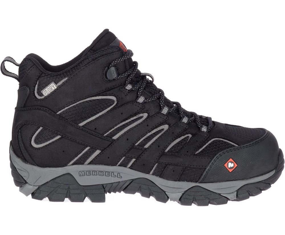 Kozaki Merrell Męskie Czarne - Moab Vertex Mid Waterproof Comp Toe Wide Width - 261934-KIC